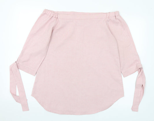 Womens UK Size 10 Lola May Pink Basic Blouse