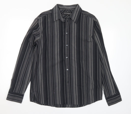 Mens UK Size M Marks and Spencer Black  Button-Up Long Sleeve Casual Shirt
