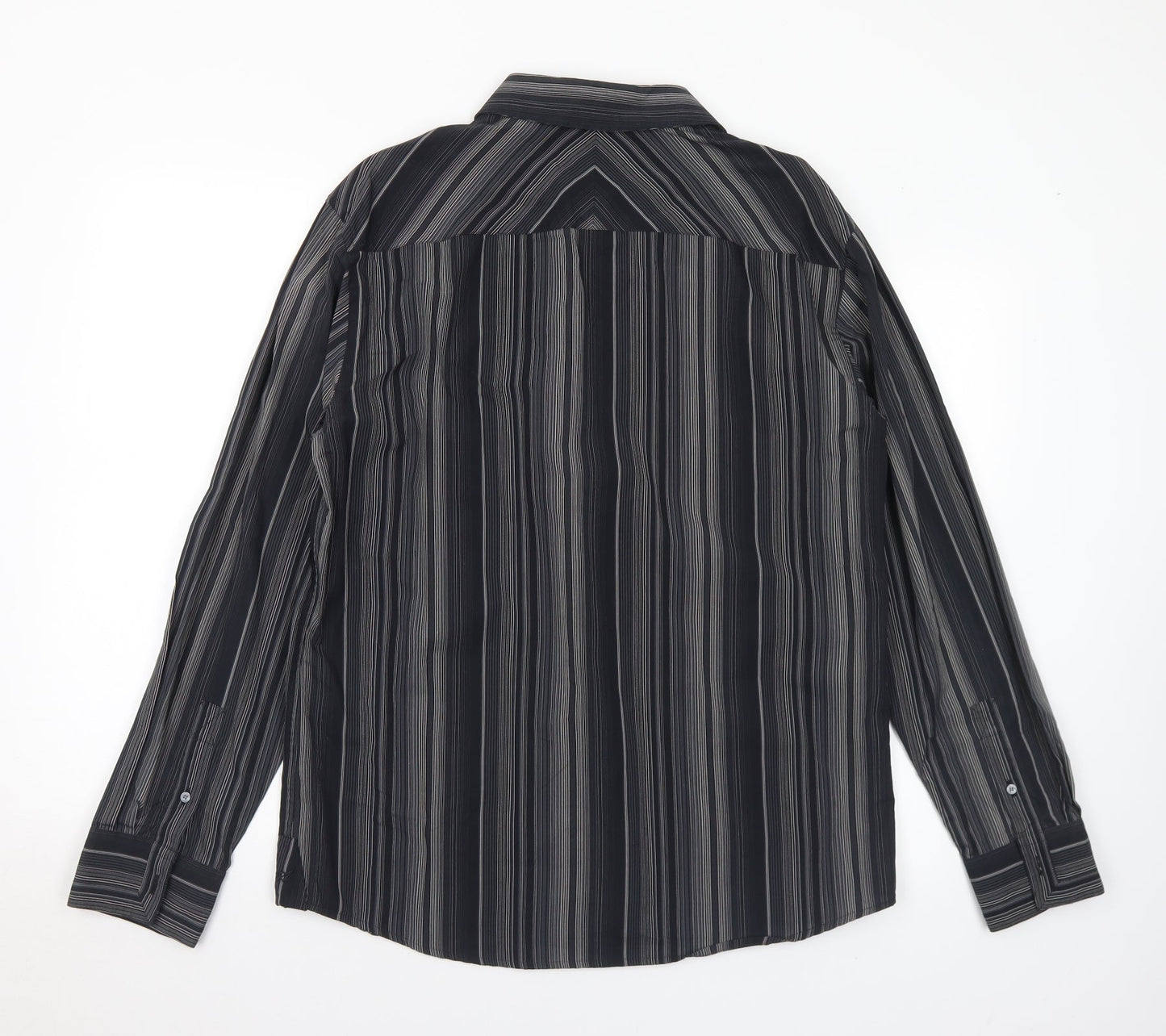 Mens UK Size M Marks and Spencer Black  Button-Up Long Sleeve Casual Shirt