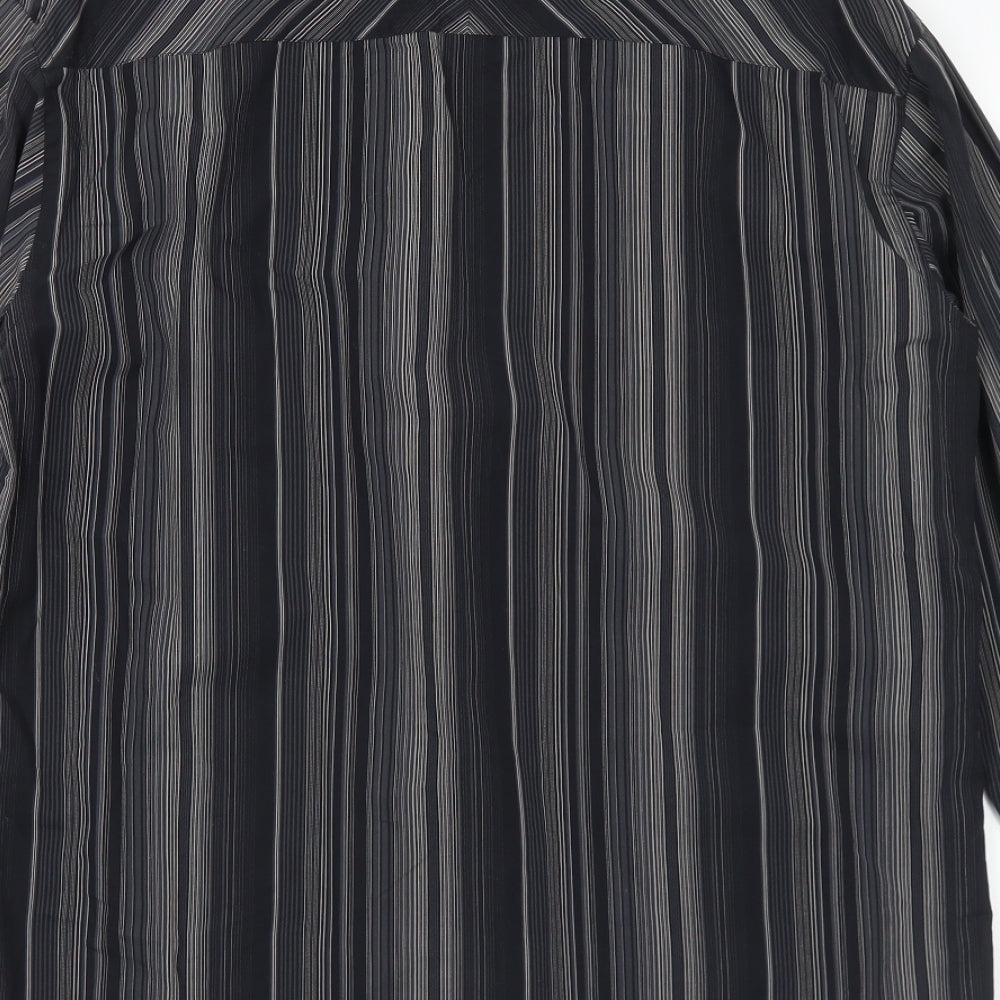 Mens UK Size M Marks and Spencer Black  Button-Up Long Sleeve Casual Shirt