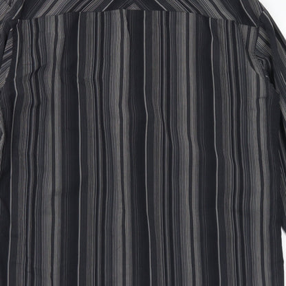 Mens UK Size M Marks and Spencer Black  Button-Up Long Sleeve Casual Shirt