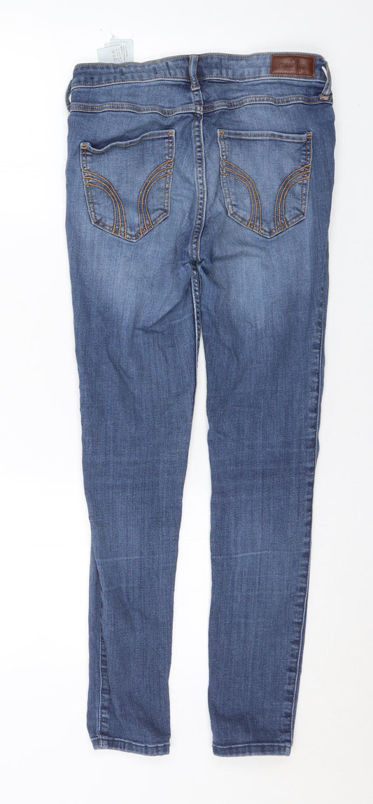 Hollister Womens Blue Cotton Skinny Jeans Size 27 in L28 in Extra-Slim Button