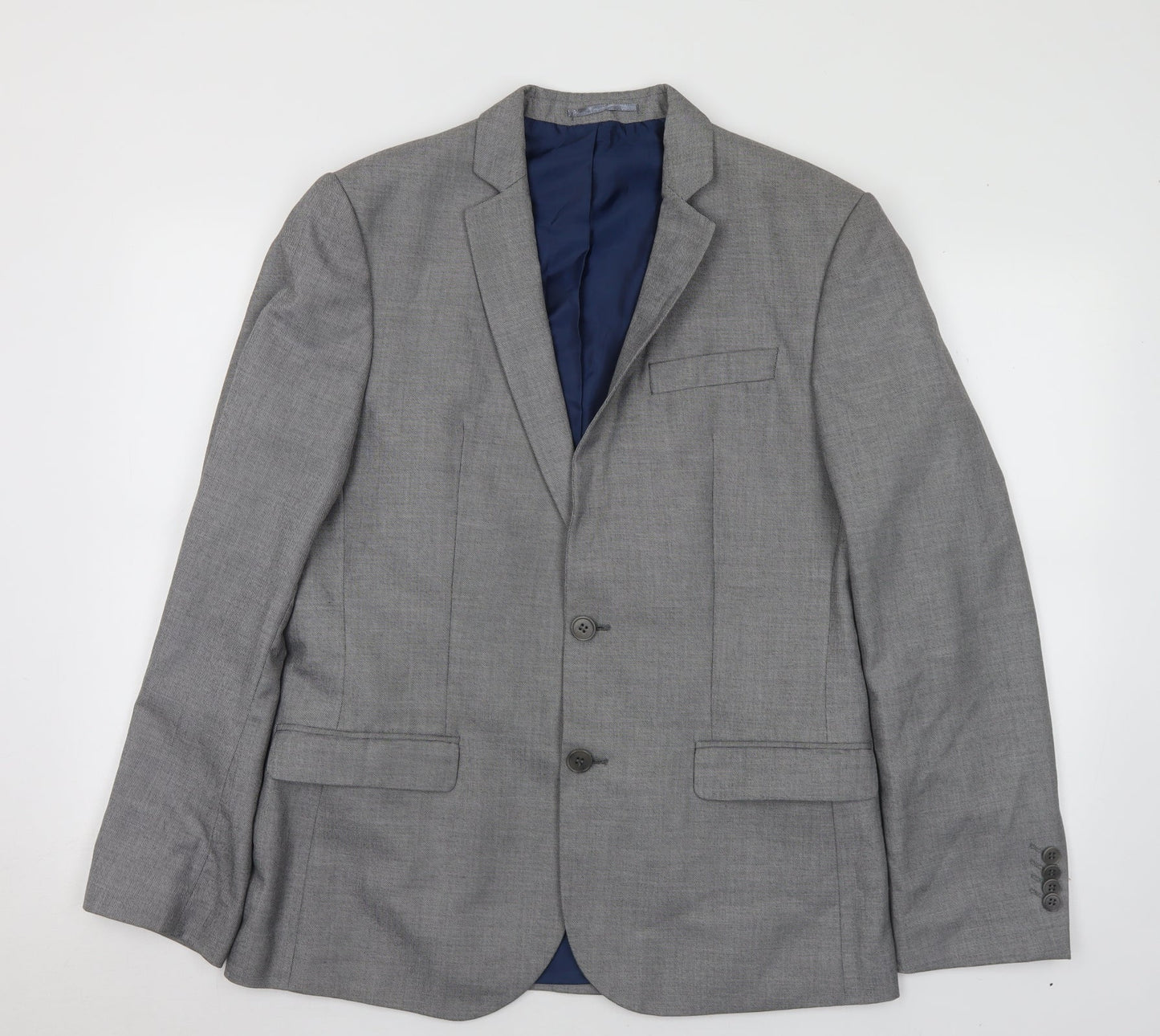 Mens UK Size 40 River Island Regular Grey Suit Jacket