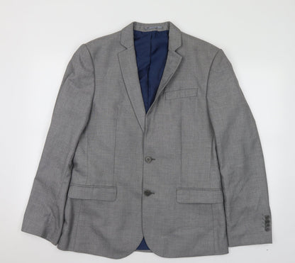 Mens UK Size 40 River Island Regular Grey Suit Jacket