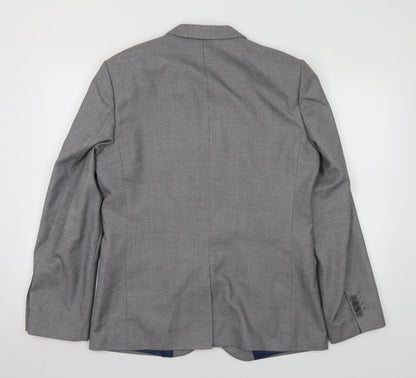 Mens UK Size 40 River Island Regular Grey Suit Jacket