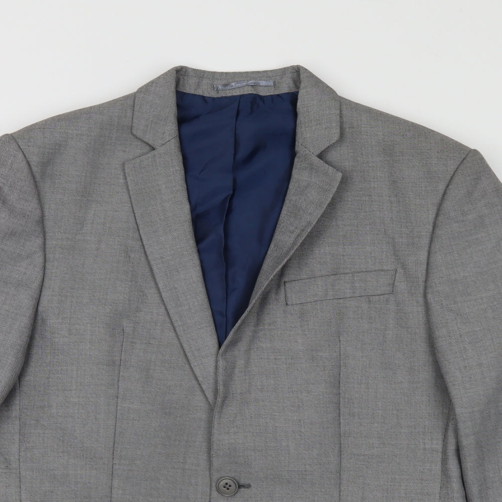 Mens UK Size 40 River Island Regular Grey Suit Jacket