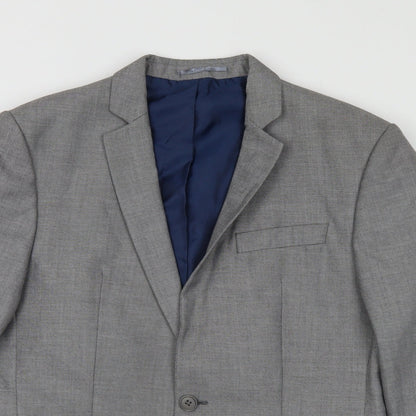 Mens UK Size 40 River Island Regular Grey Suit Jacket