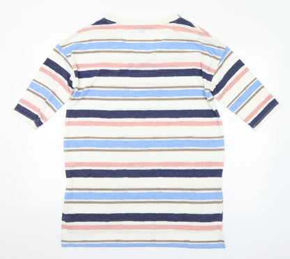 Love Leisure Womens Multicoloured V-Neck Striped Polyester Jumper Size 12