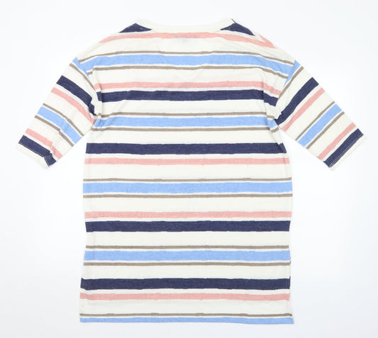 Love Leisure Womens Multicoloured V-Neck Striped Polyester Jumper Size 12
