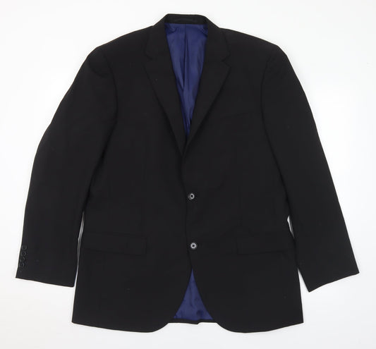 Mens UK Size 42 Lee Greenwood Regular Black Suit Jacket