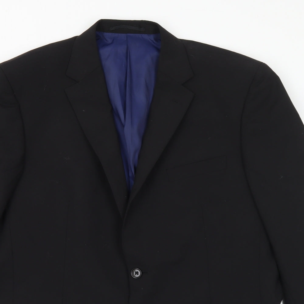 Mens UK Size 42 Lee Greenwood Regular Black Suit Jacket