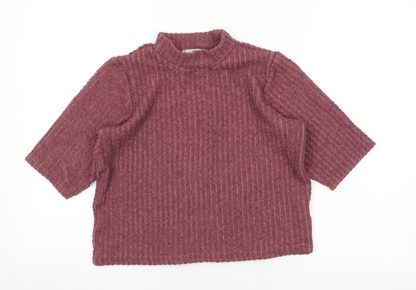 George Womens Purple Mock Neck Polyester Pullover Jumper Size 18