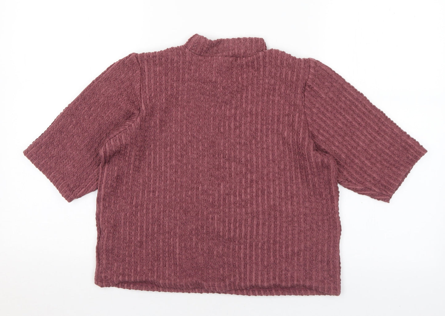 George Womens Purple Mock Neck Polyester Pullover Jumper Size 18