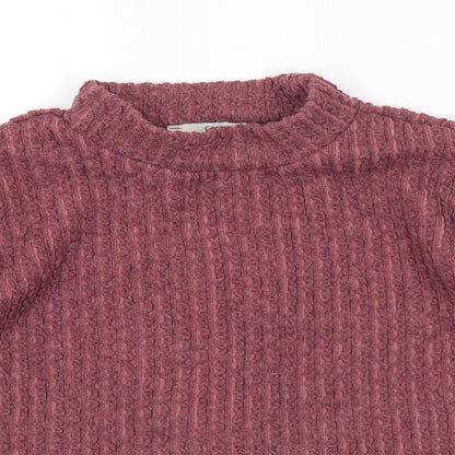 George Womens Purple Mock Neck Polyester Pullover Jumper Size 18