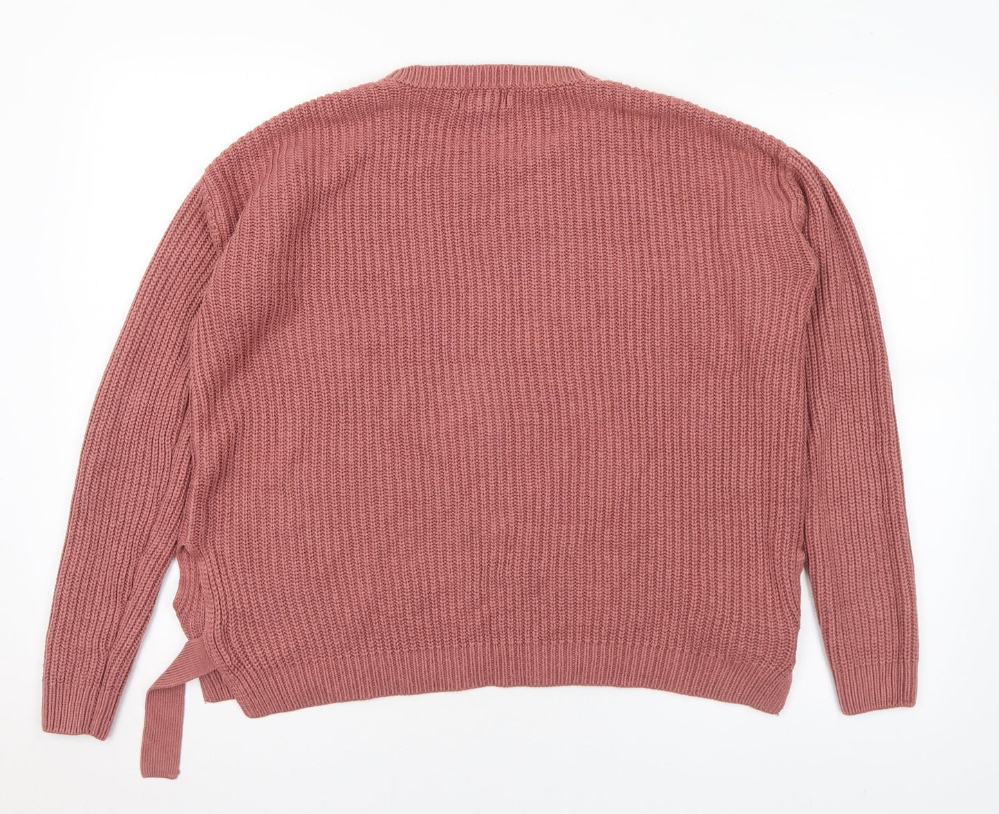 New Look Mens Pink Round Neck Acrylic Pullover Jumper Size M