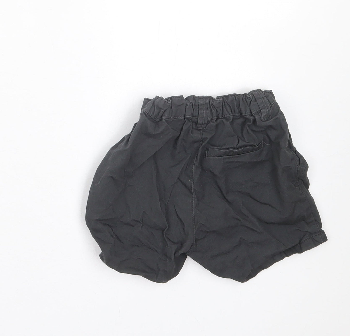 H&M Boys Black Cotton Chino Shorts Size 2 Years Regular Buckle