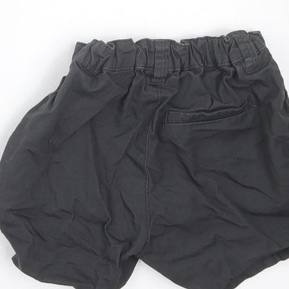 H&M Boys Black Cotton Chino Shorts Size 2 Years Regular Buckle