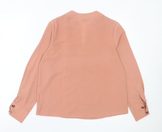 SheIn Womens Beige Polyester Basic Blouse Size S V-Neck