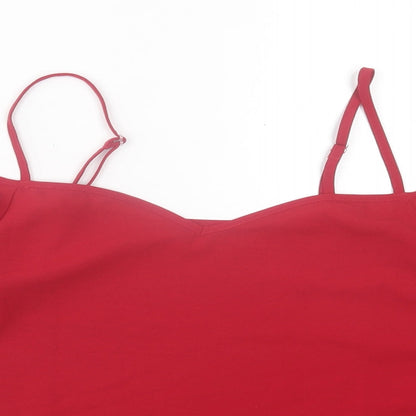 SheIn Womens Red Polyester Basic Blouse Size L V-Neck