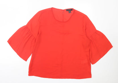 Atmosphere Womens Red Polyester Basic T-Shirt Size 14 Crew Neck