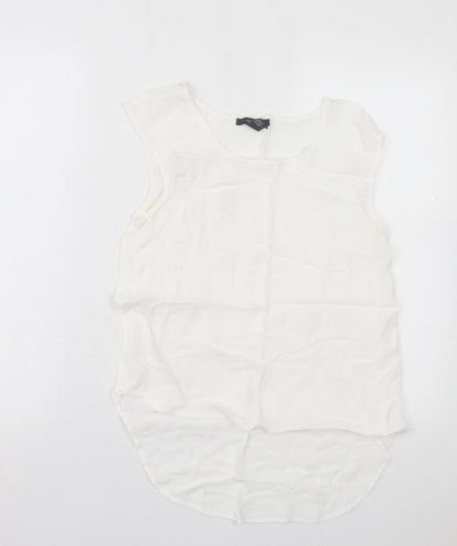 FOREVER 21 Womens White Polyester Basic Tank Size S Crew Neck