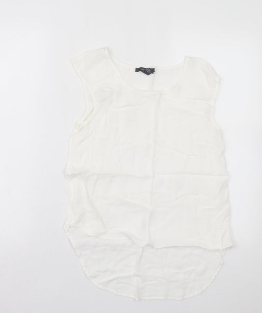 FOREVER 21 Womens White Polyester Basic Tank Size S Crew Neck