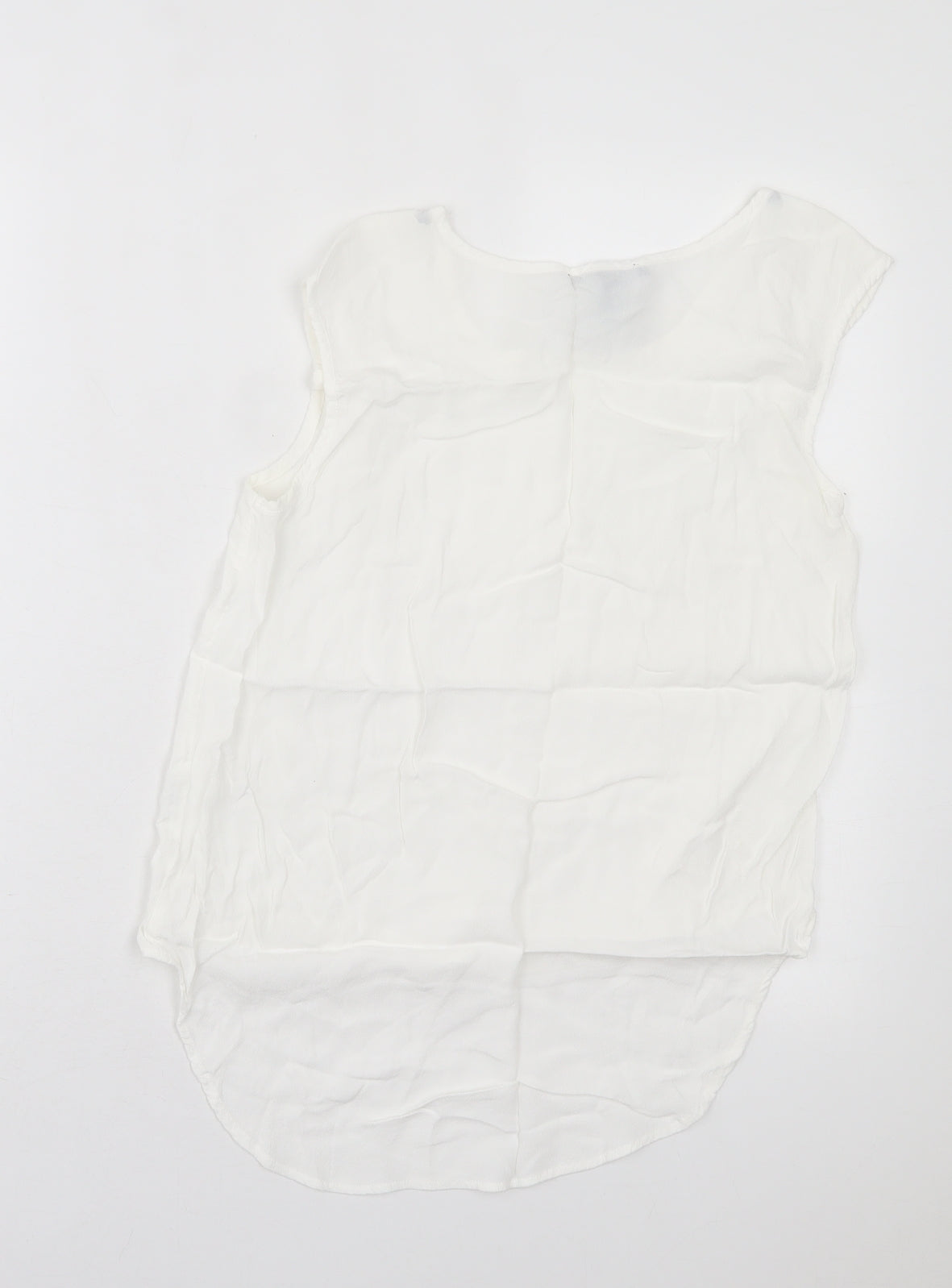 FOREVER 21 Womens White Polyester Basic Tank Size S Crew Neck