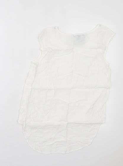 FOREVER 21 Womens White Polyester Basic Tank Size S Crew Neck