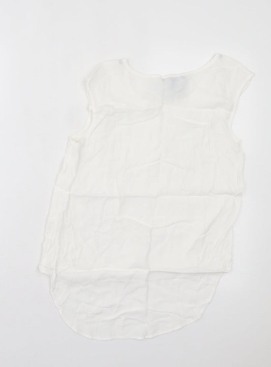 FOREVER 21 Womens White Polyester Basic Tank Size S Crew Neck