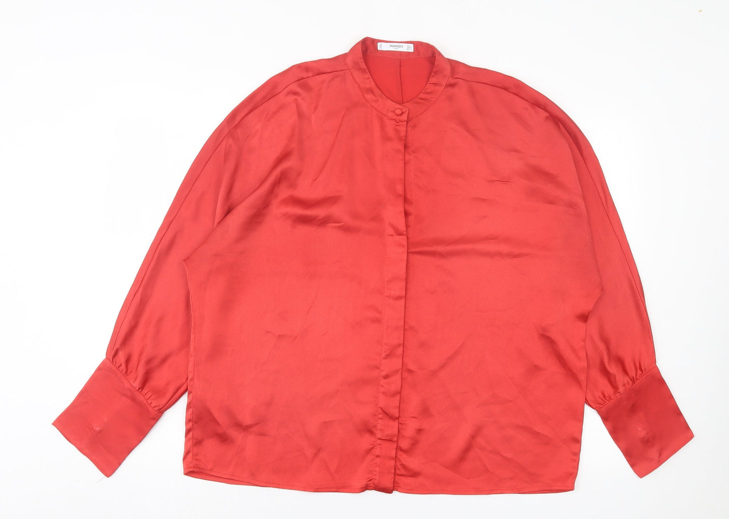 Womens UK Size L Mango Red Basic Blouse