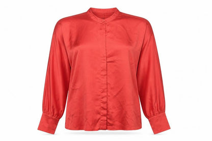 Womens UK Size L Mango Red Basic Blouse