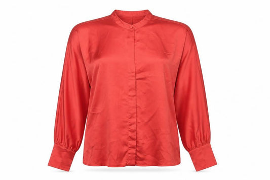 Womens UK Size L Mango Red Basic Blouse