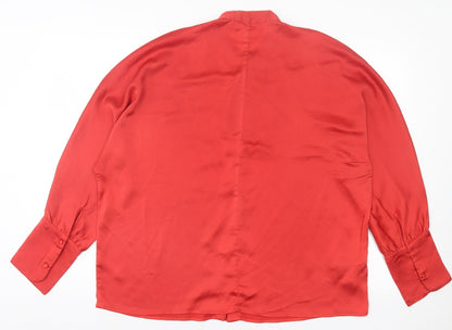 Womens UK Size L Mango Red Basic Blouse