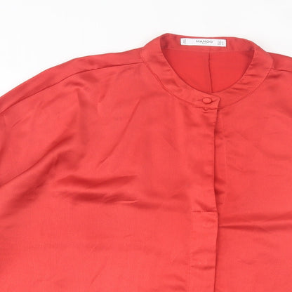 Womens UK Size L Mango Red Basic Blouse