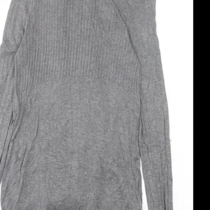 H&M Womens Grey V-Neck Viscose Cardigan Jumper Size M