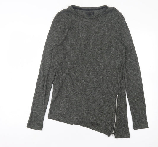 Womens UK Size S River Island Green Basic T-Shirt
