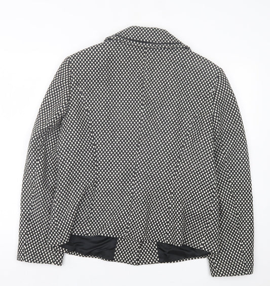 Gerry Weber Womens Black Argyle/Diamond Jacket Size 16 Button