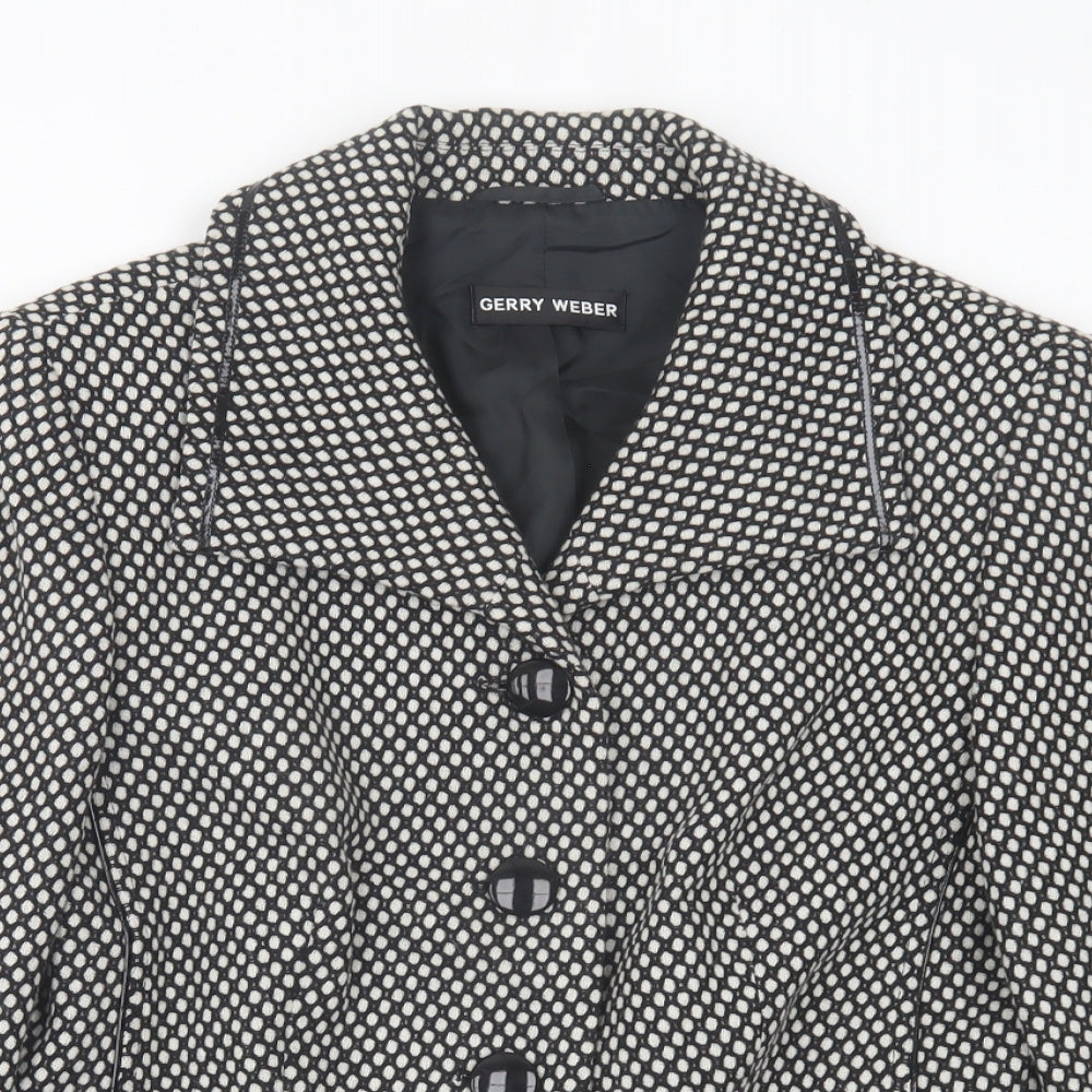 Gerry Weber Womens Black Argyle/Diamond Jacket Size 16 Button