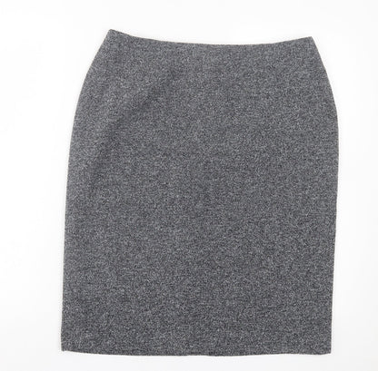 Principles Womens Grey Polyester A-Line Skirt Size 14 Zip