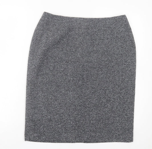Principles Womens Grey Polyester A-Line Skirt Size 14 Zip