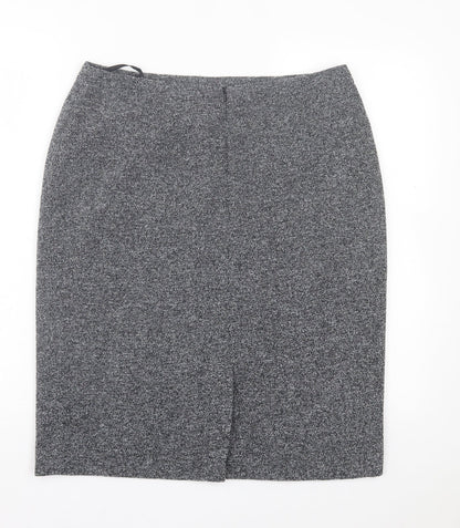 Principles Womens Grey Polyester A-Line Skirt Size 14 Zip