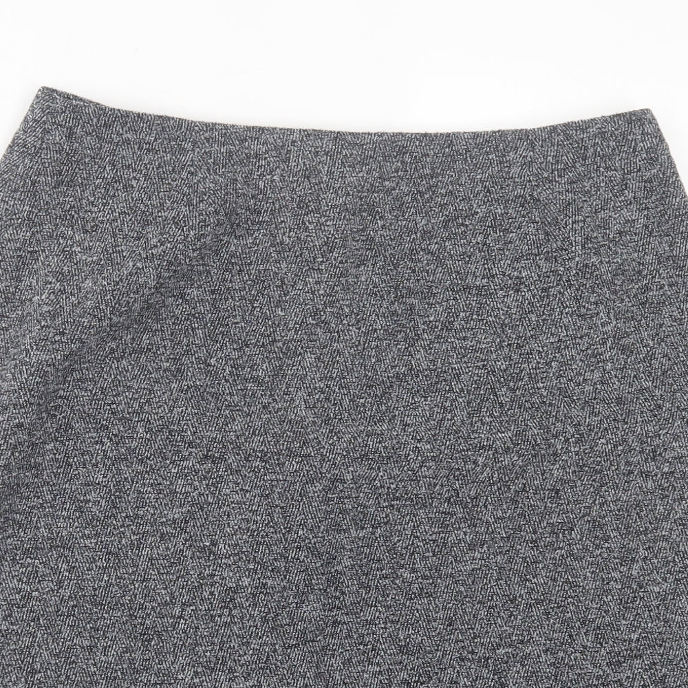 Principles Womens Grey Polyester A-Line Skirt Size 14 Zip