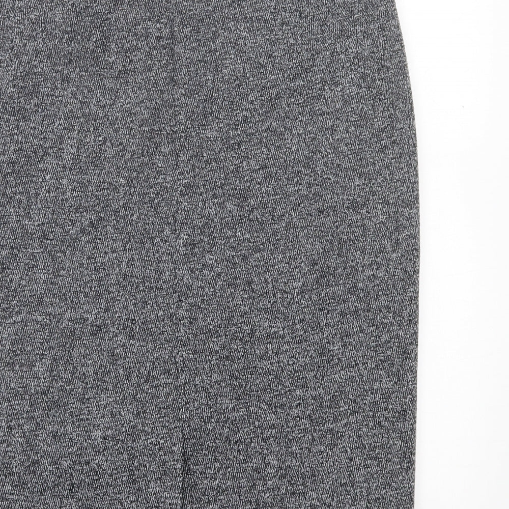 Principles Womens Grey Polyester A-Line Skirt Size 14 Zip