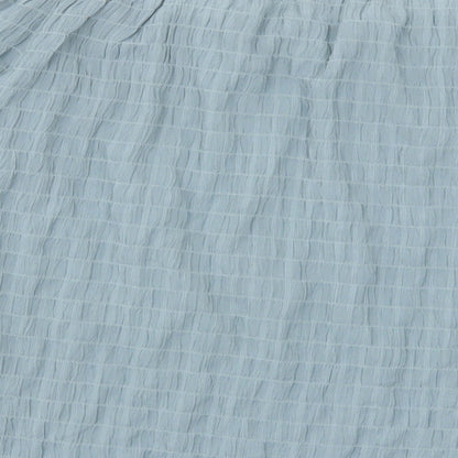 Boohoo Womens Blue Polyester Basic Blouse Size 14 Boat Neck