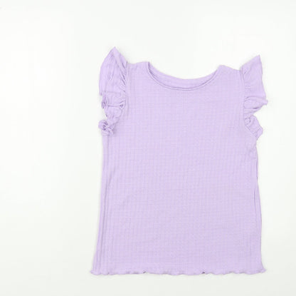 Womens UK Size S Dunnes Stores Purple Basic T-Shirt