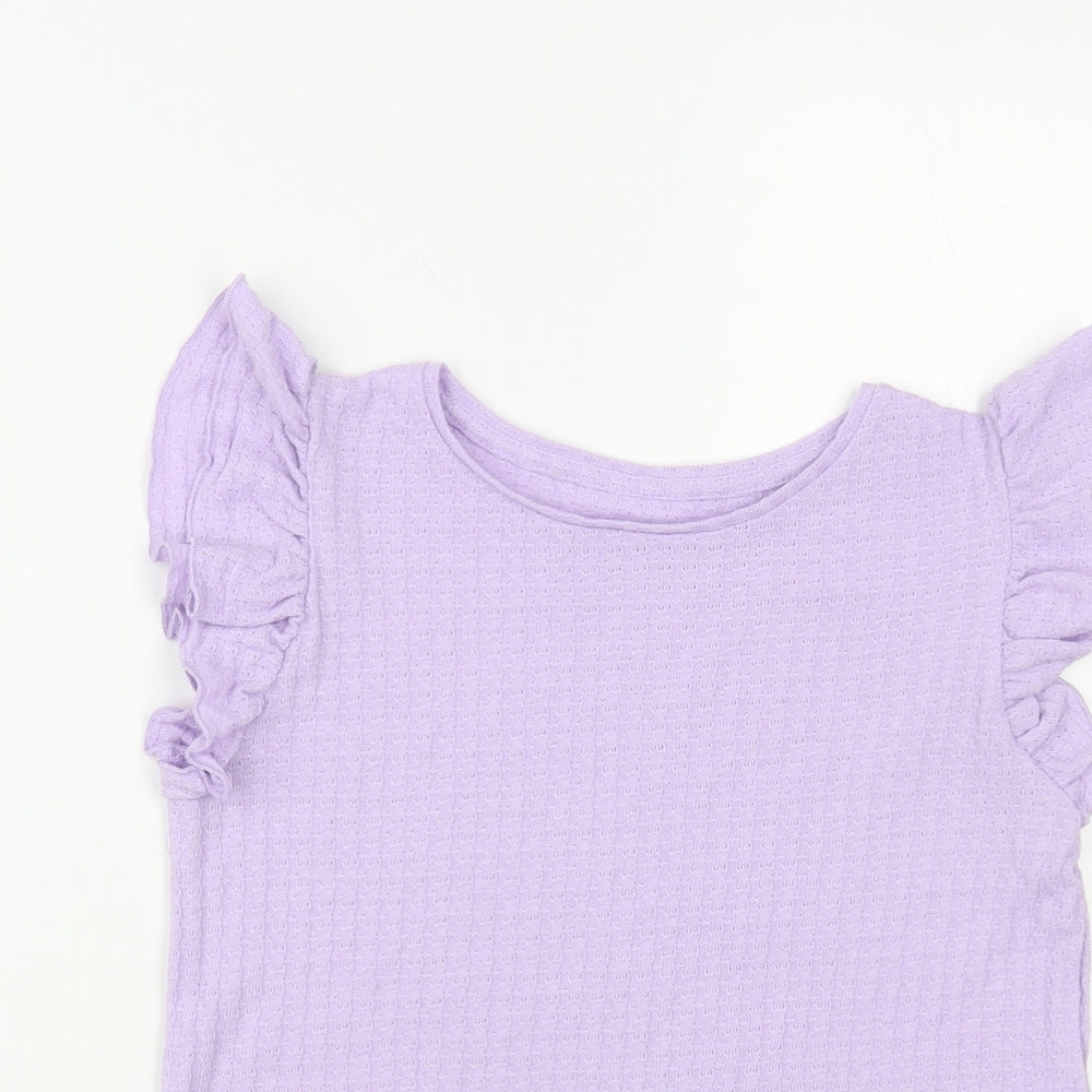 Womens UK Size S Dunnes Stores Purple Basic T-Shirt