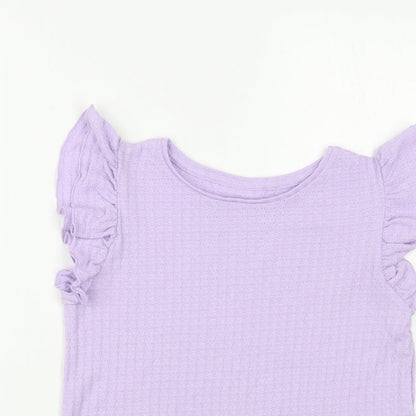 Womens UK Size S Dunnes Stores Purple Basic T-Shirt