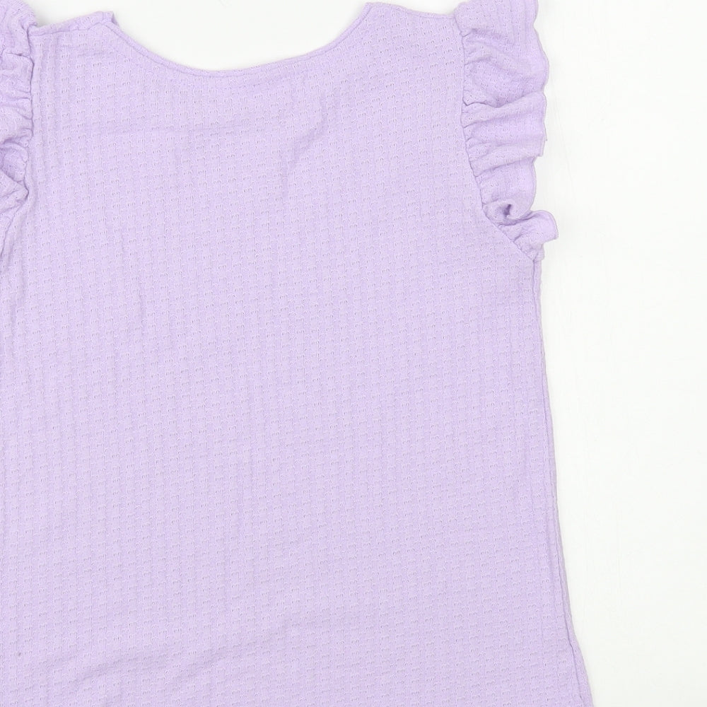 Womens UK Size S Dunnes Stores Purple Basic T-Shirt