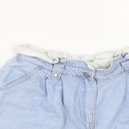 Dunnes Stores Womens Blue Cotton Hot Pants Shorts Size S L3 in Regular Button