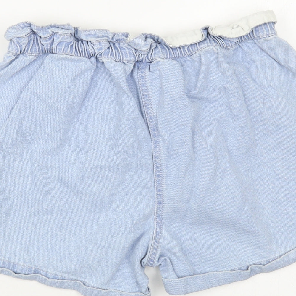 Dunnes Stores Womens Blue Cotton Hot Pants Shorts Size S L3 in Regular Button